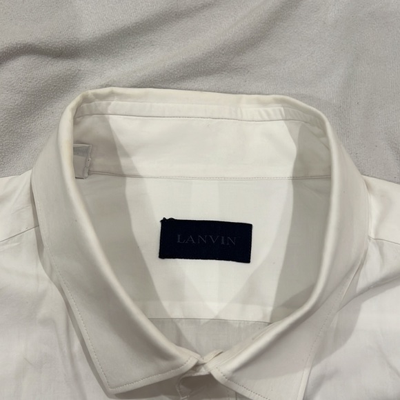 Lanvin Mens White Dress Shirt - Picture 4 of 5